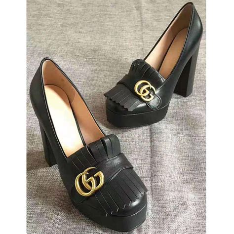 gucci women's slip on heel|gucci high heel shoe.